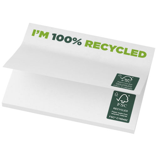 Bloc de notas adhesivas de papel reciclado de 100 x 75 mm "Sticky-Mate®"